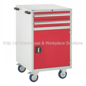 Euroslide Storage Cabinet Mobile 2 Drawers & Cupboard
